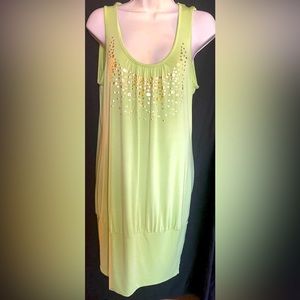 Venus stretchy light green swimsuit cover up with cinched bottom, Sz med, NWOT